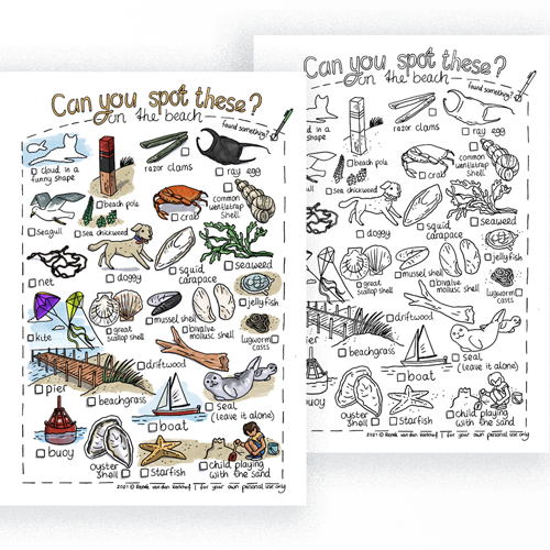Spot these on the beach - scavenger hunt printable