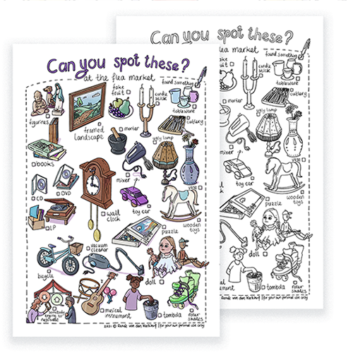 Spot these at the flea market - scavenger hunt printable