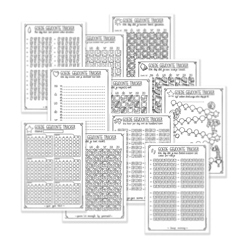Track je goede gewoontes - printable (set van 11 pagina's)