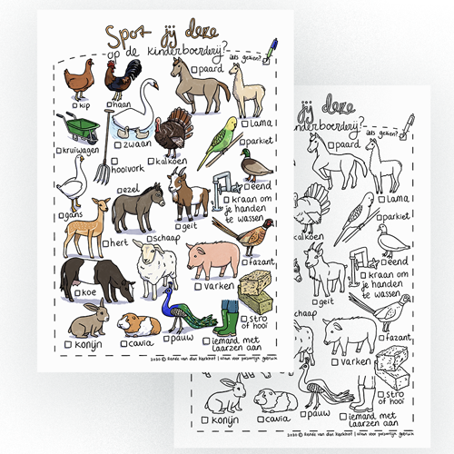 Spot jij deze op de kinderboerderij? - speurtocht printable