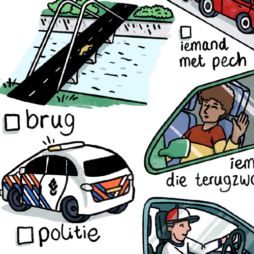 Spot jij deze onderweg? - speurtocht printable