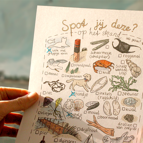 Spot jij deze op het strand? - speurtocht printable