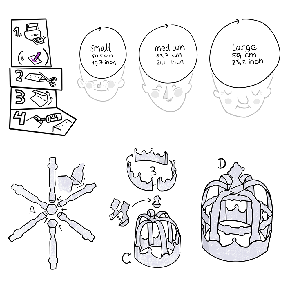 Kroon van papier / crown (printable and coloring pages)