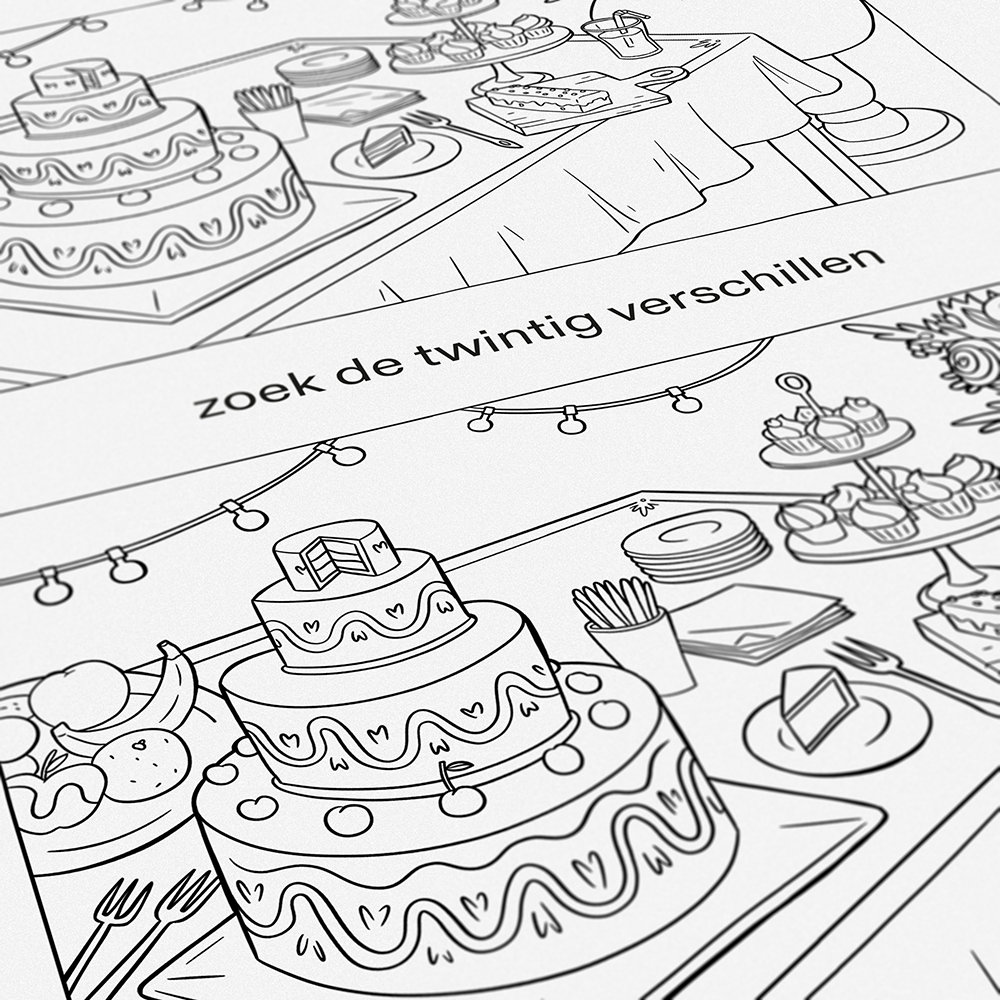 Bruiloft - printable doeboekje met puzzels, spelletjes voor kinderen (24 pagina's + kleurplaten)
