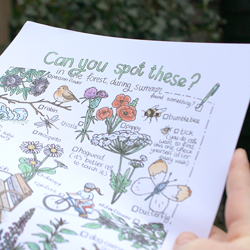 Walk in the forest - summer - scavenger hunt printable