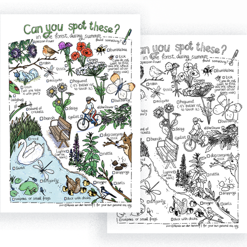 Walk in the forest - summer - scavenger hunt printable