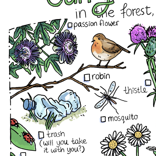 Walk in the forest - summer - scavenger hunt printable