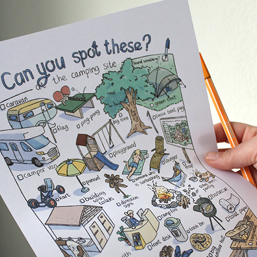 Spot these at the camping site - scavenger hunt printable