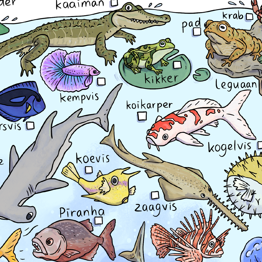 Spot jij deze in het aquarium? - speurtocht printable