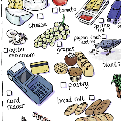 Spot these at the street market - scavenger hunt printable
