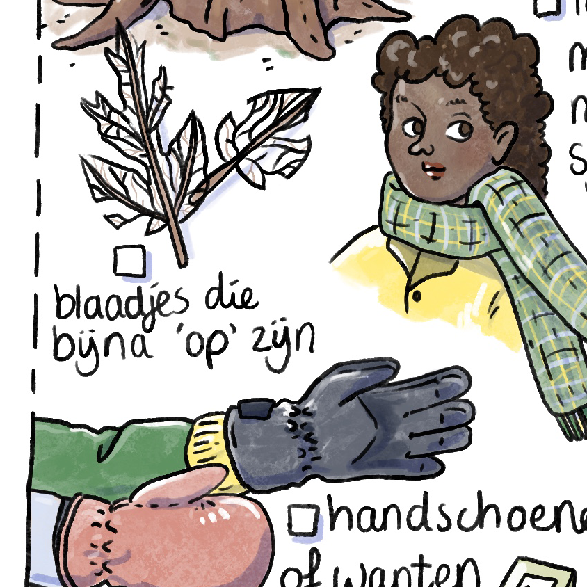 Wandeling in het bos - winter - speurtocht printable