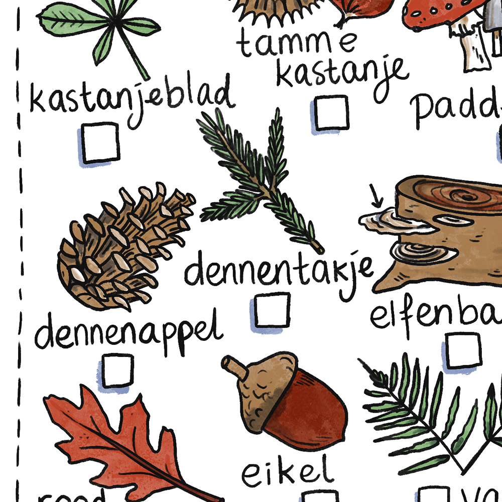 Wandeling in het bos - herfst - speurtocht printable