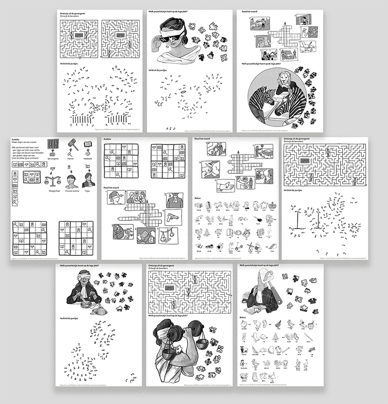 Educatieve bundel puzzels en spelletjes over de Rechtspraak