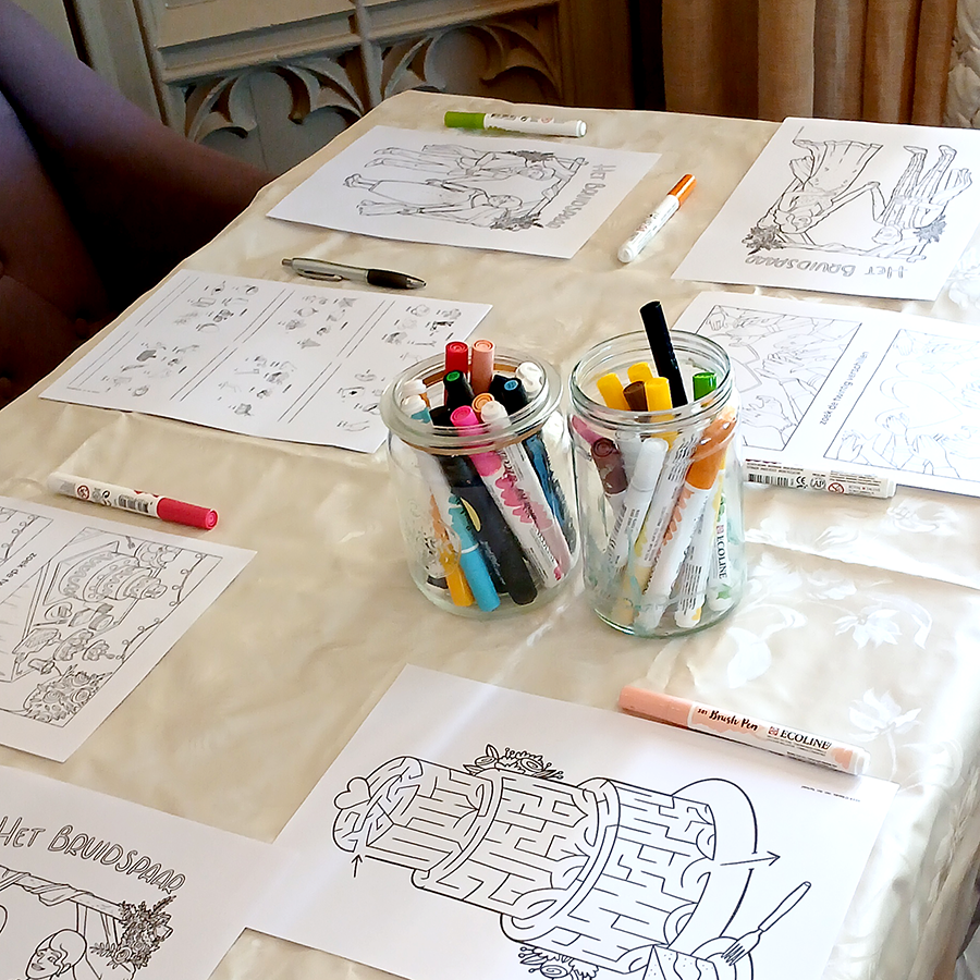 Bruiloft - printable doeboekje met puzzels, spelletjes voor kinderen (24 pagina's + kleurplaten)