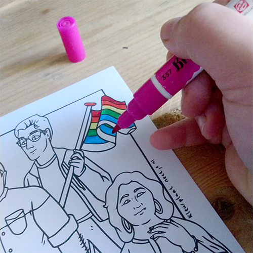 Inclusive coloring page about diversity / kleurplaat diversiteit (printable)