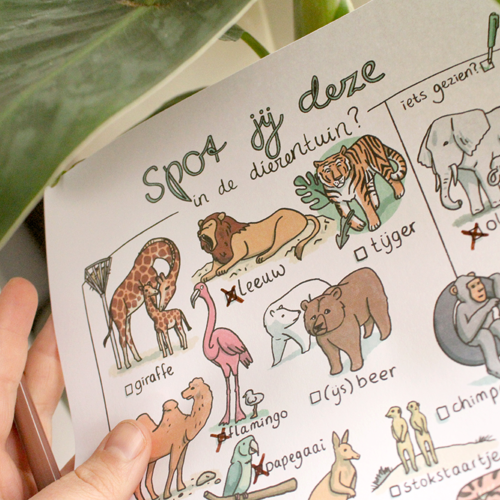 Spot jij deze in de dierentuin? - speurtocht printable