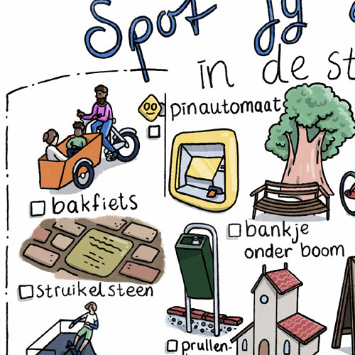 Spot jij deze in de stad? - speurtocht printable