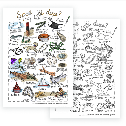 Spot jij deze op het strand? - speurtocht printable