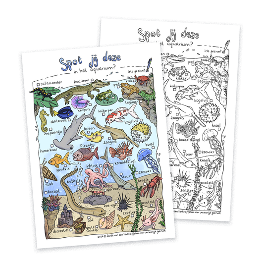 Spot jij deze in het aquarium? - speurtocht printable