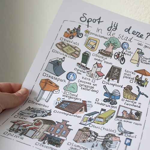 Spot jij deze in de stad? - speurtocht printable